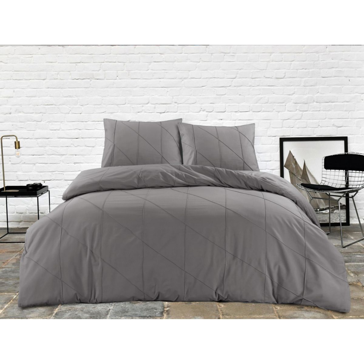 Bettwäsche Lamia 125 Grau 135cm x 200cm / 80cm x 80cm Bild 2