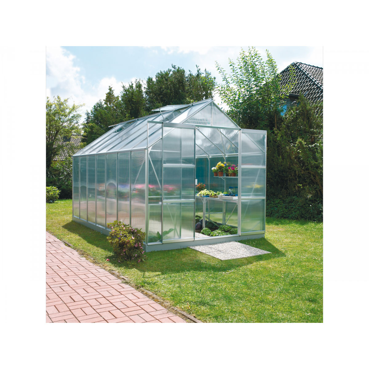 Vitavia Gewächshaus Mars 11500 11,5m² 6 mm Hohlkammerplatte silber Bild 1