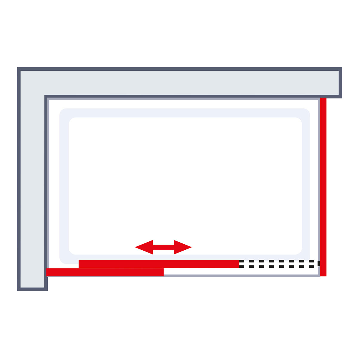 Schulte Gleittür MasterClass inkl Seitenwand Festteil links Seitenwand rechts 120 x 90 cm Bild 4