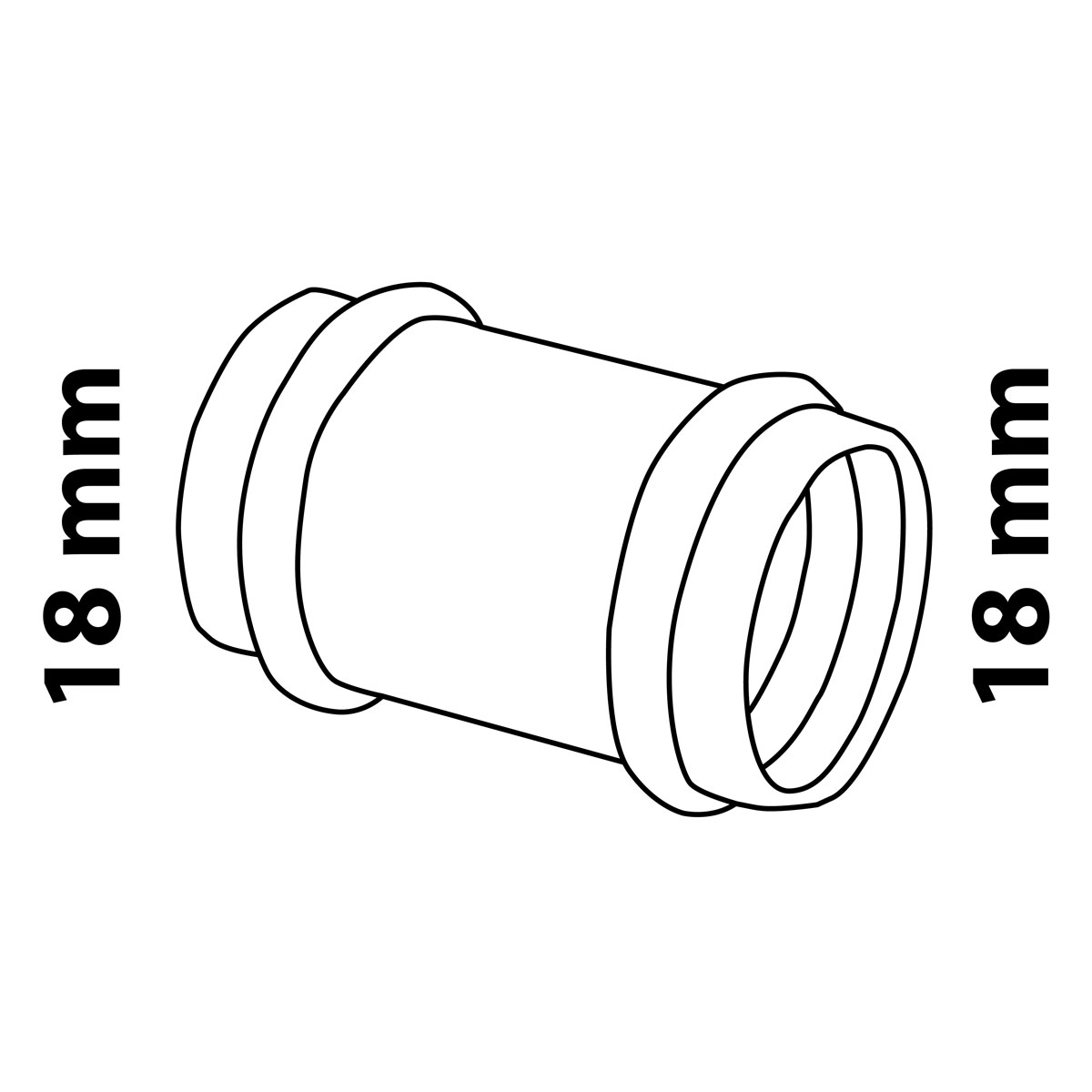 Kirchhoff CU Schiebemuffe blank 18 mm 2 Muffen P5270S Bild 3