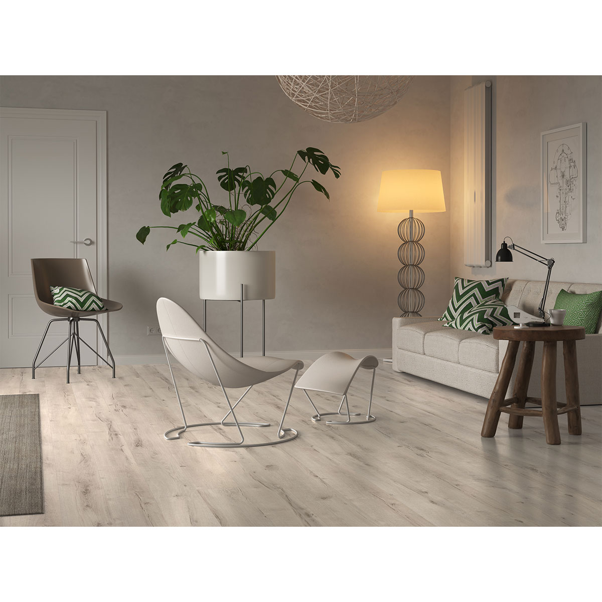 Specht Laminat Aqua Eiche creme 128,5x19,2x0,8 cm Bild 3