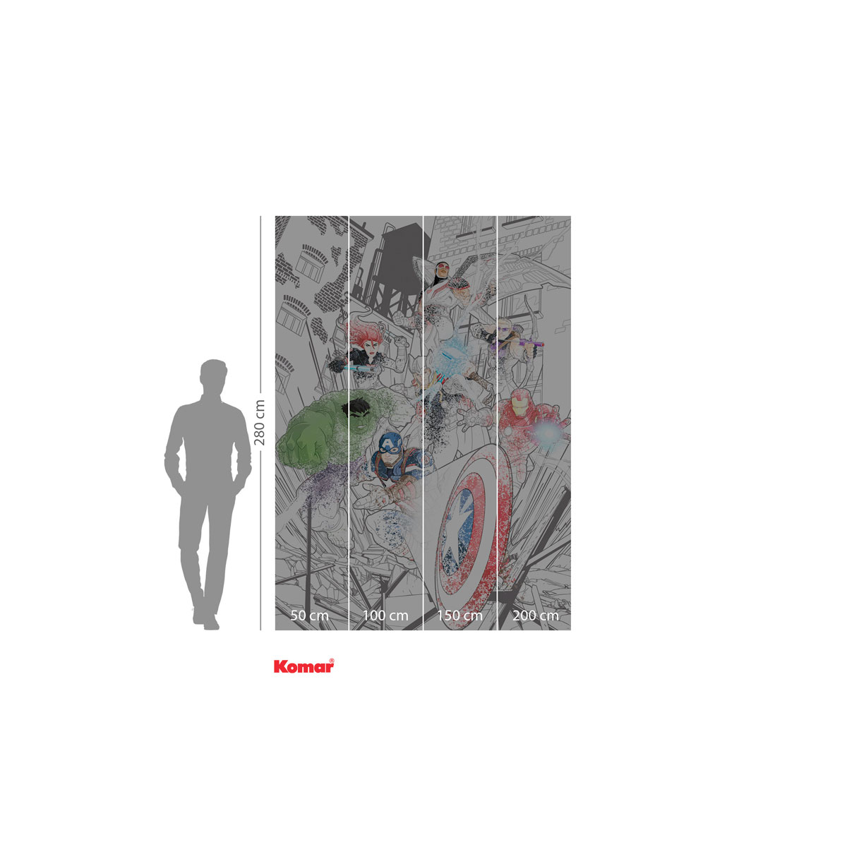 Komar  Vlies Fototapete Avengers Attack 200x280 cm Bild 3