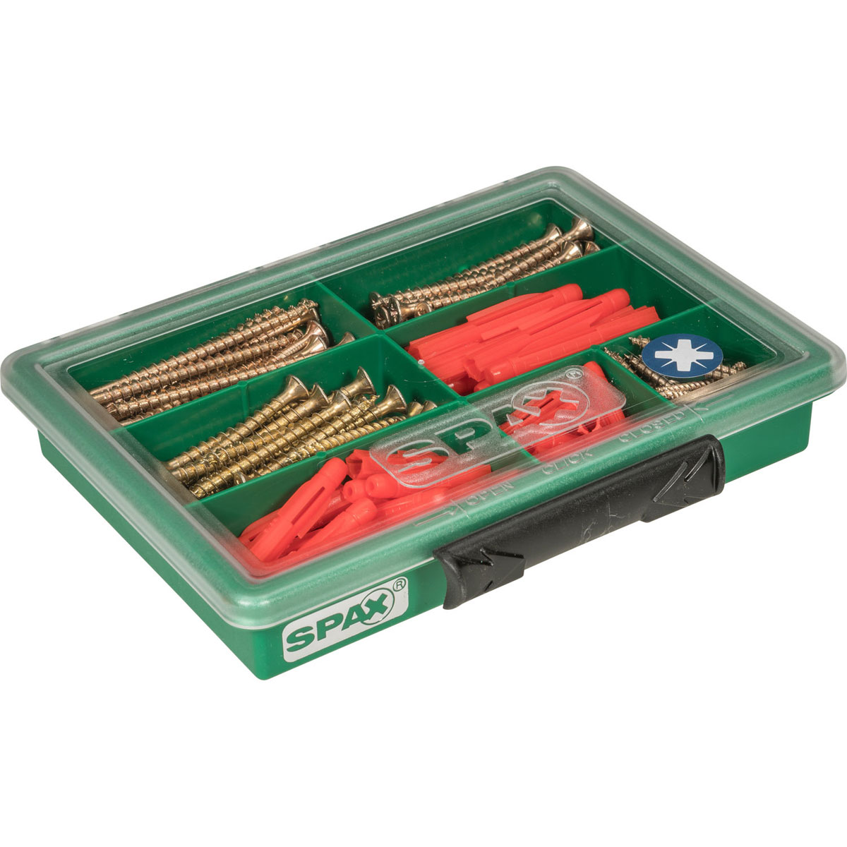 Spax Sortimentsbox Yellox mit Dübeln 130-teilig