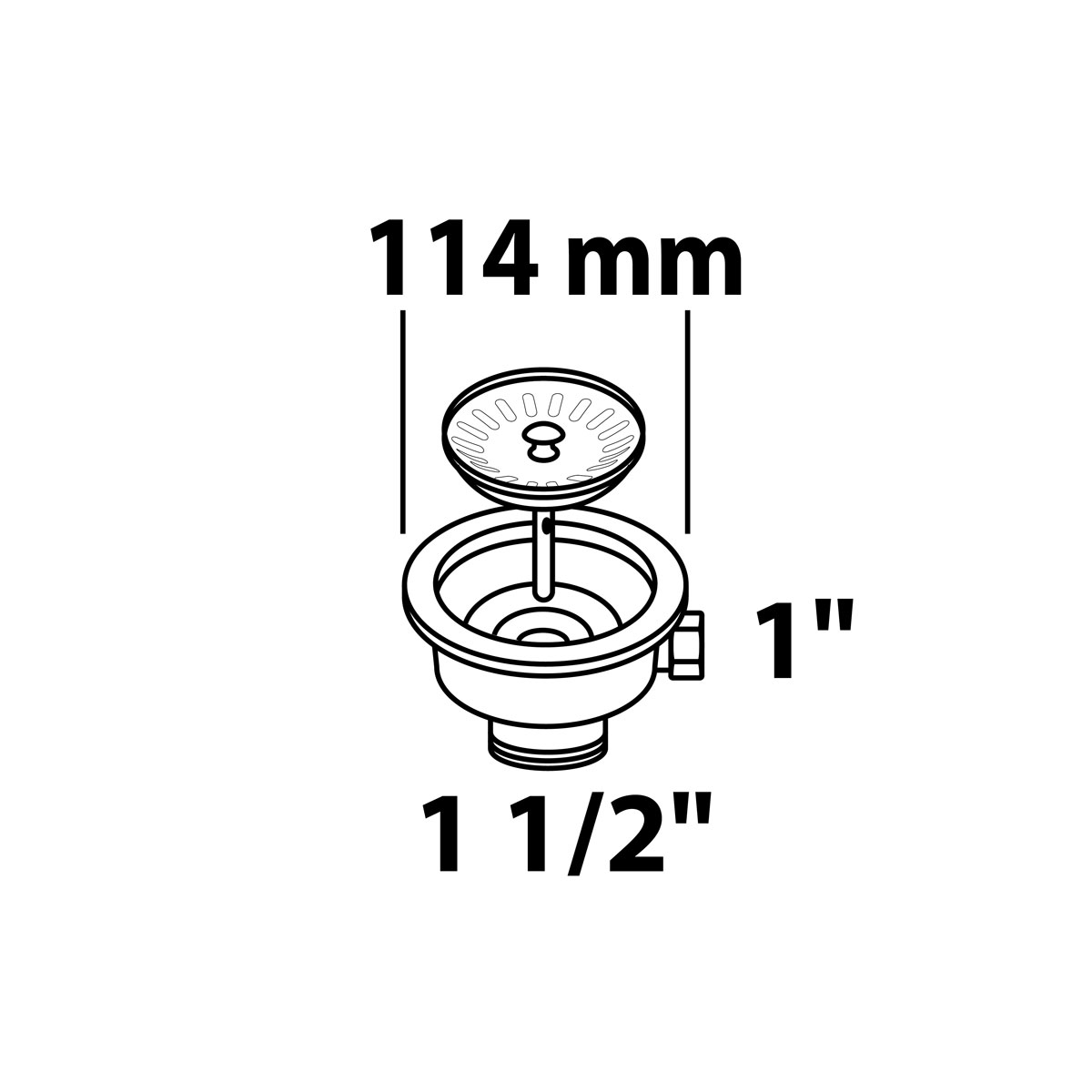 Kirchhoff Korbventil ECO-SAVE KS 1 1/2" AG Edelstahl-Ventilkelch und Sieb Durchmesser 114 mm