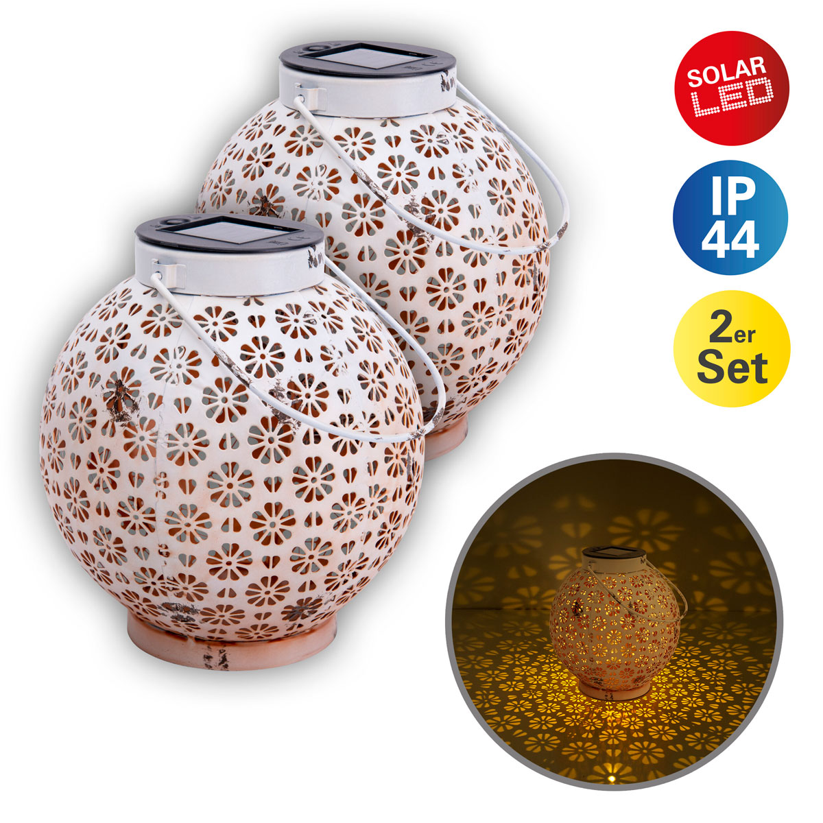 näve  LED-Solardekoleuchte weiß 18 cm Bild 2