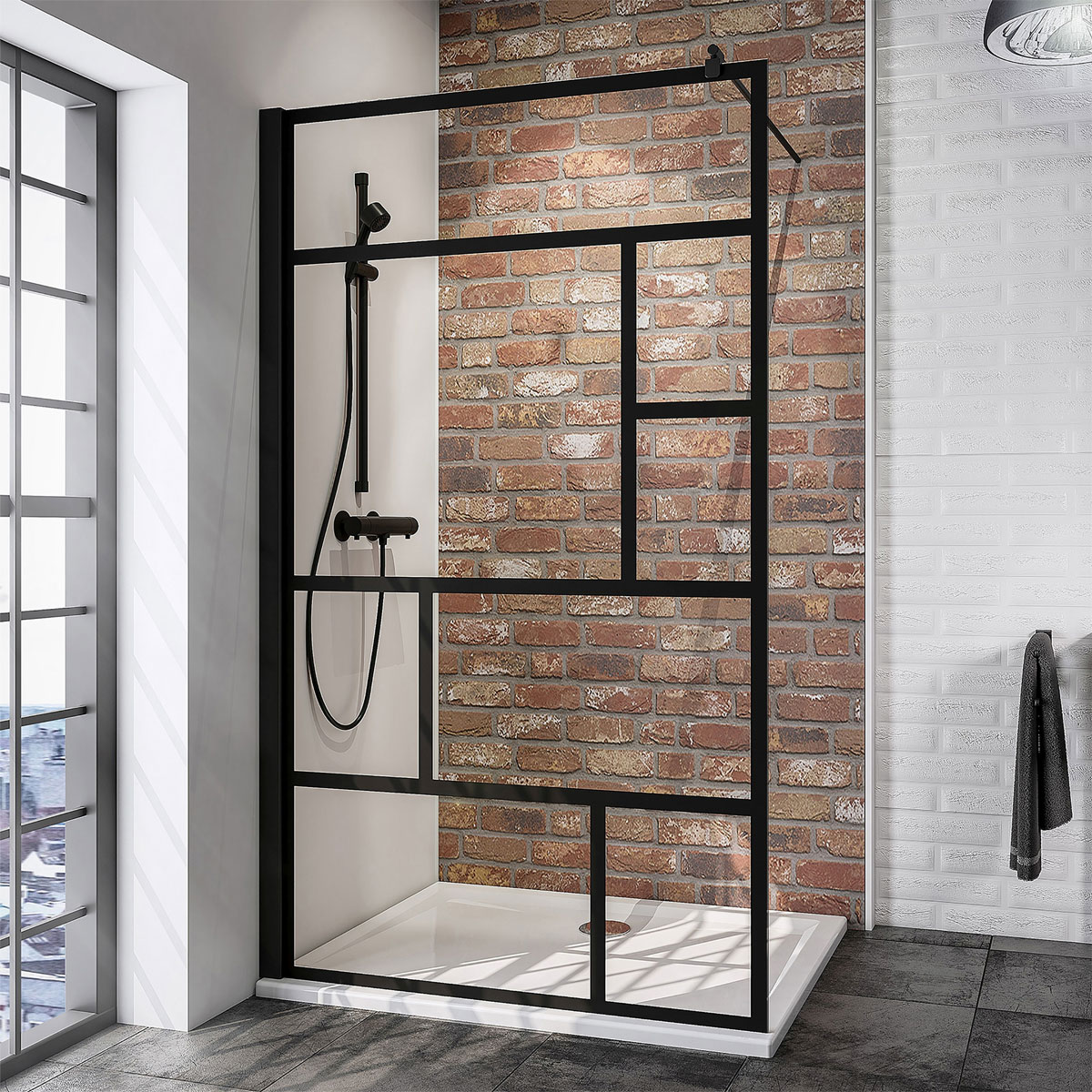 Schulte Walk-in-Duschkabine Alexa Style 2.0 schwarz 120 x 200 cm Bild 2