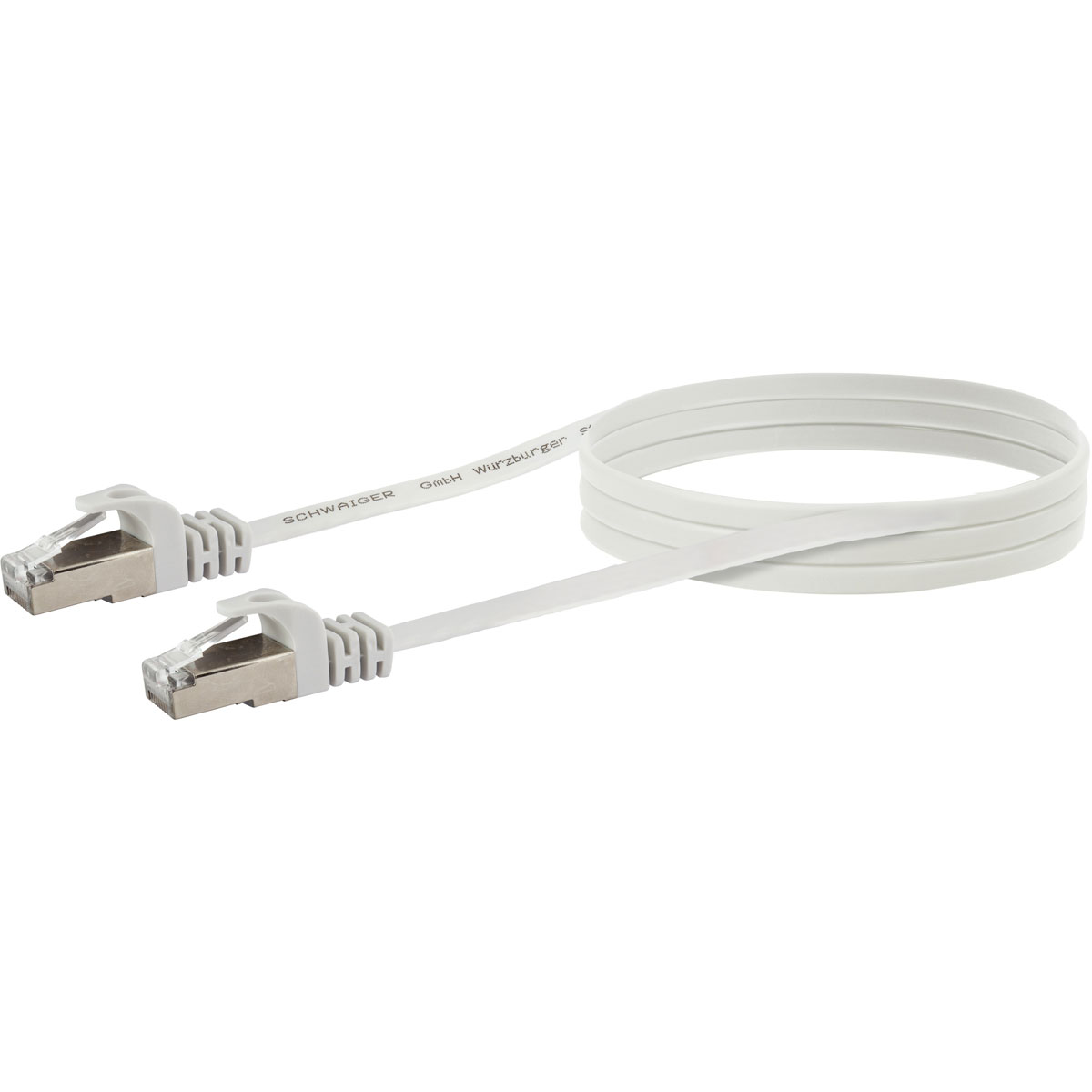 Schwaiger Ntzwerk-Flachkabel CAT6,3m weiß Bild 2