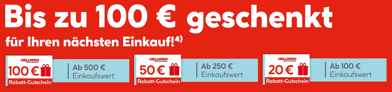 Bis zu 100 Euro geschenkt für Ihren nächsten Einkauf!