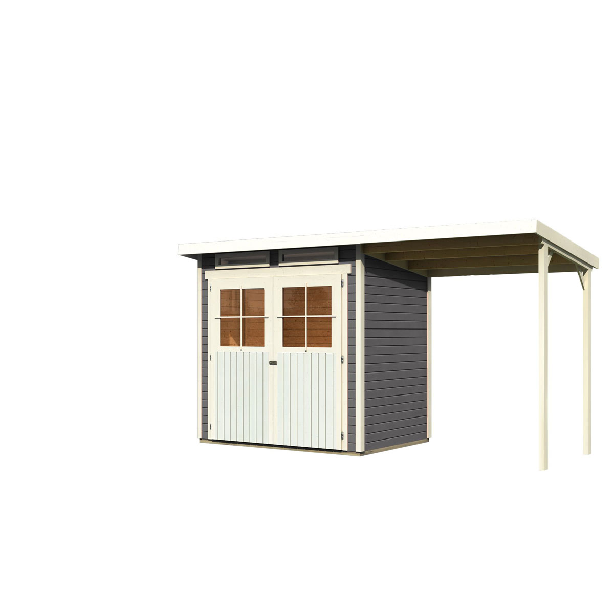 Karibu Gartenhaus Glücksburg 2 terragrau Bild 2