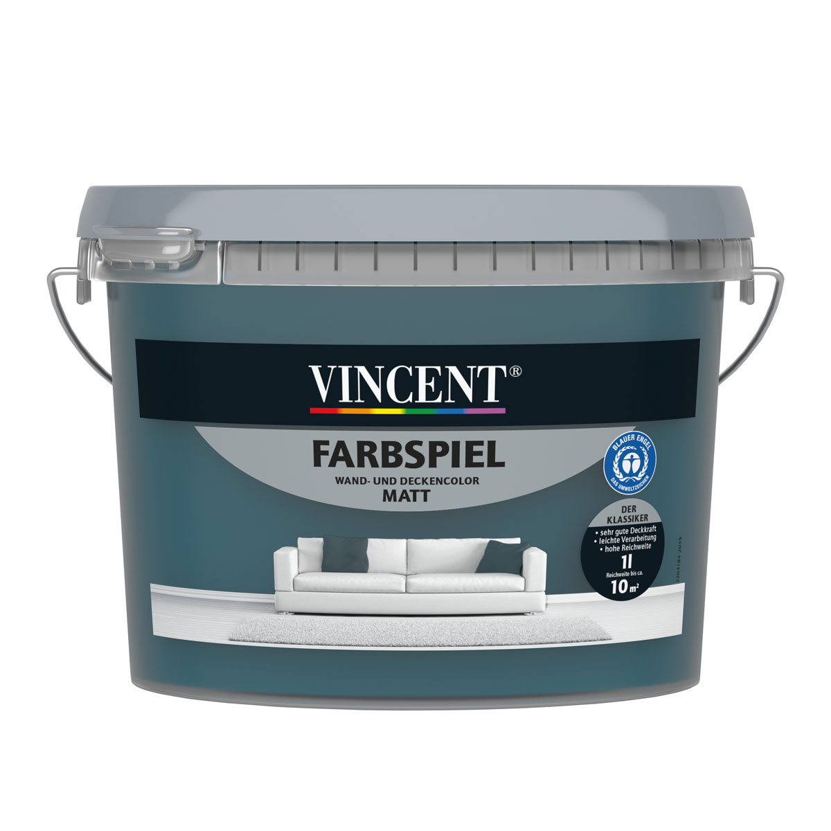 Vincent  Wandfarbe Farbspiel Petrol matt 1 L Bild 1