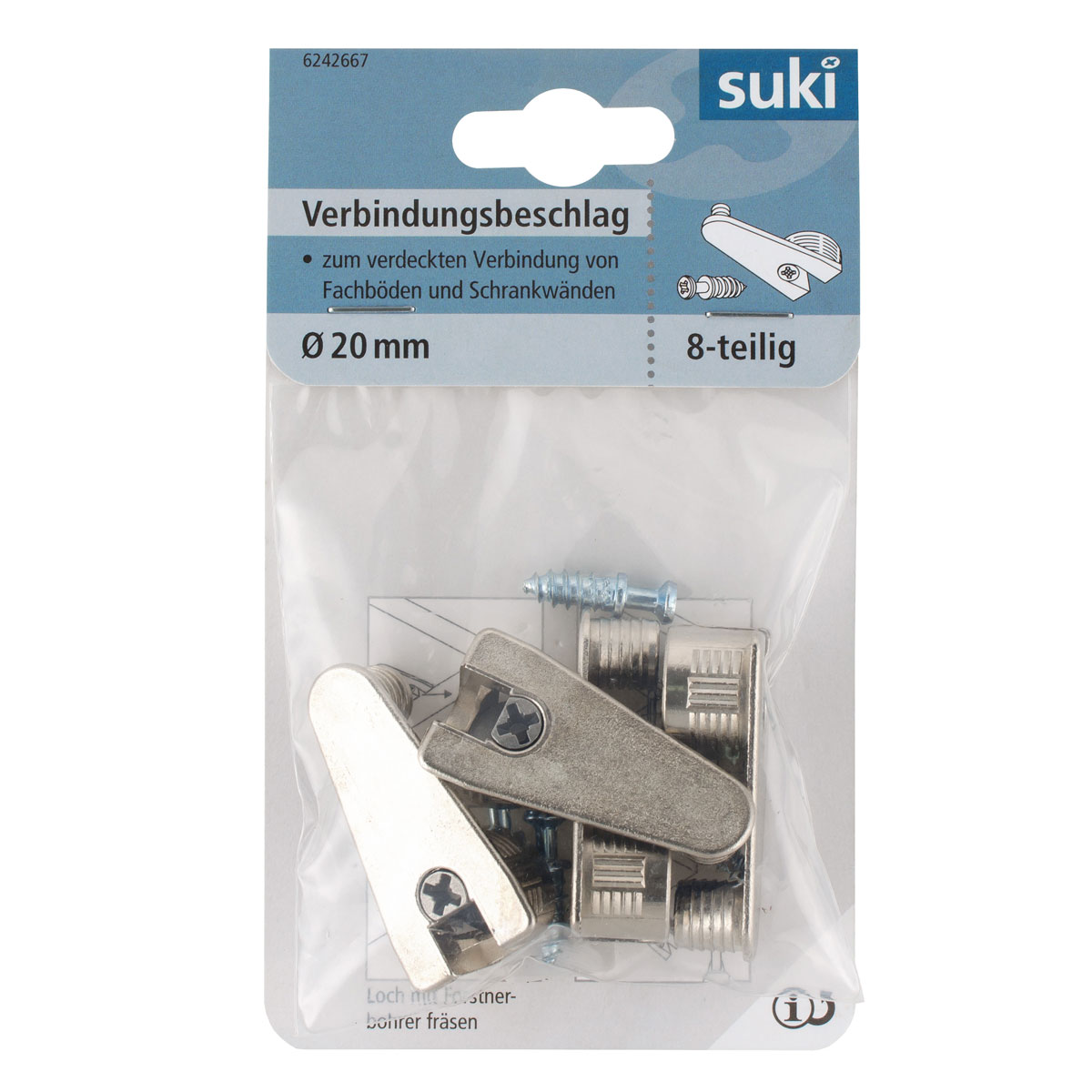 Suki Exzenter vernickelt 4 Stück