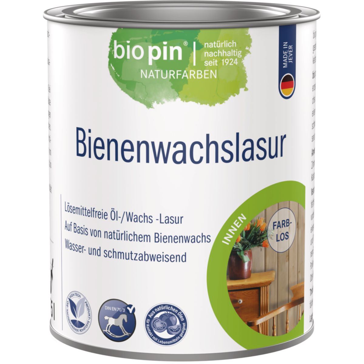 Biopin Bienenwachslasur Farblos 0,375 l