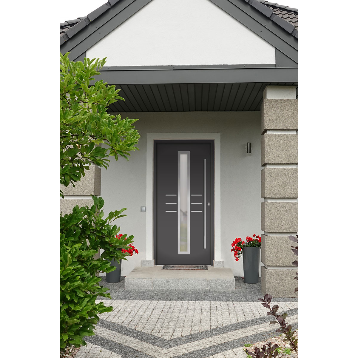 SplenDoor  Premium-Haustür Passivedoor Lund RC2 energiesparend einbruchsicher anthrazit 100 x 200 cm rechts Bild 2