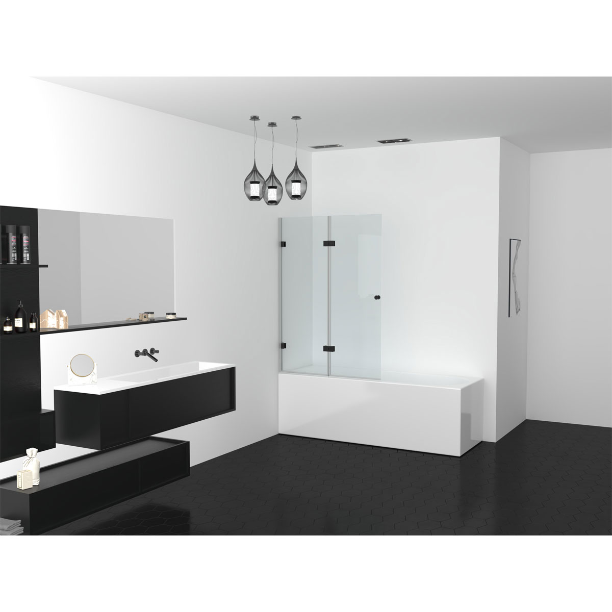 Aurlane Badewannenfaltwand Black Soul 2 100 x 140 cm Bild 6