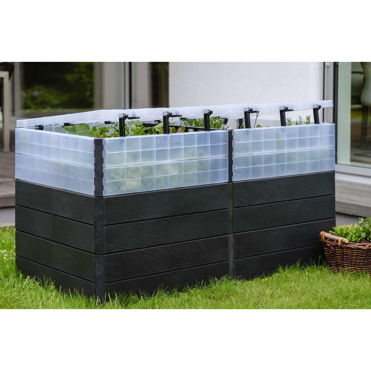 Garantia  Hochbeet Ergo Quadro TurboPlus 2 L 80 Stone, inkl. FLORA Wassersparsystem Bild 3