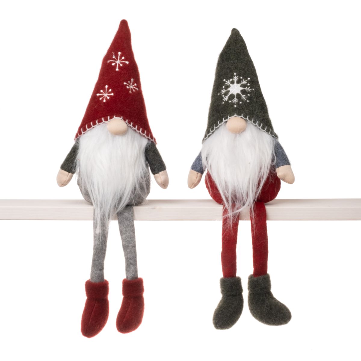 Textildeko Wichtel 48cm rot grün