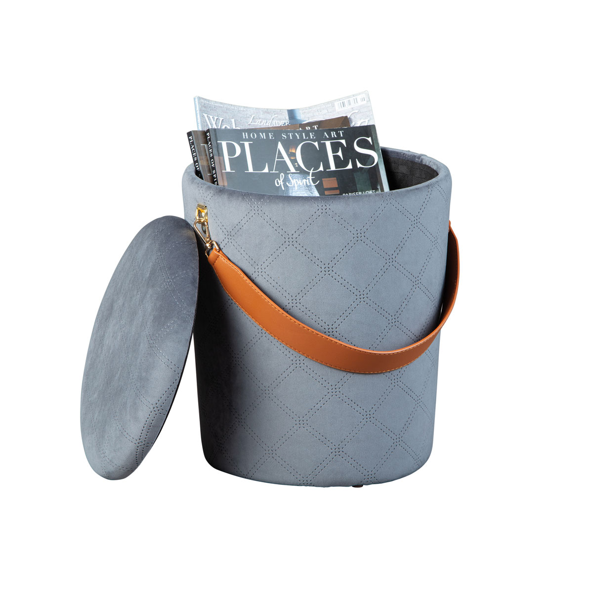 Inter Link Hocker „Nevis“, Samt hellgrau Bild 2