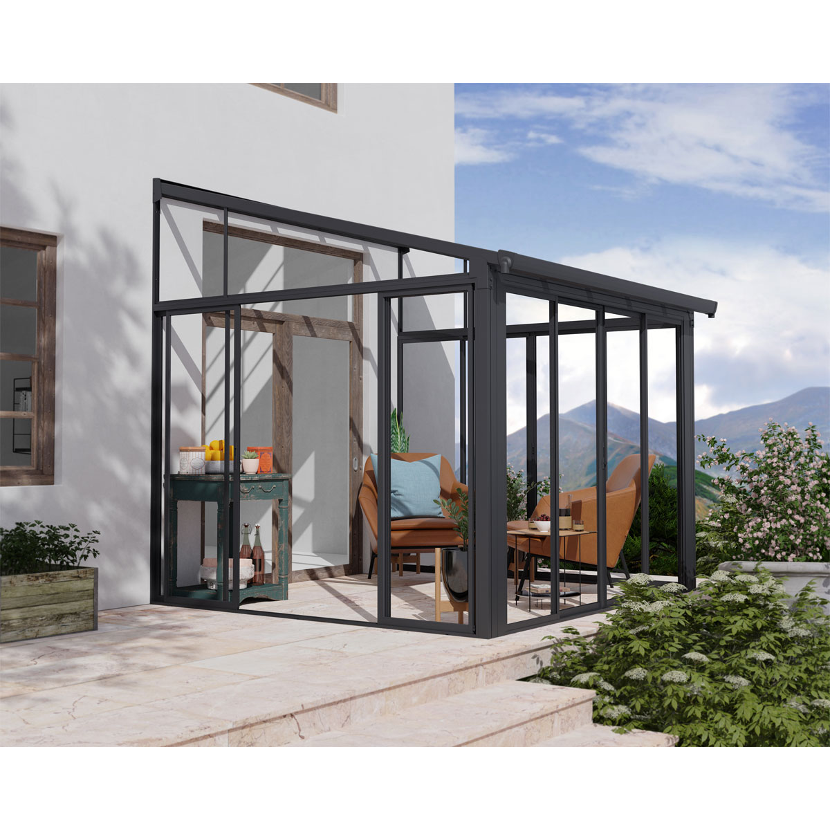 Palram Canopia SanRemo Alu Wintergarten Polycarbonat 3x3 m grau