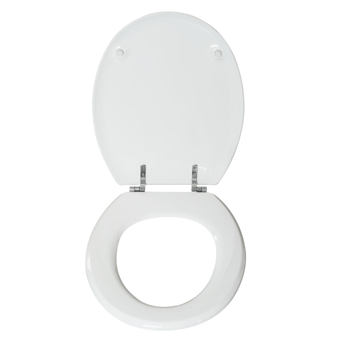 Valblue WC-Sitz Turin weiss, MDF-Holzkern, Metallscharniere verchromt Bild 3