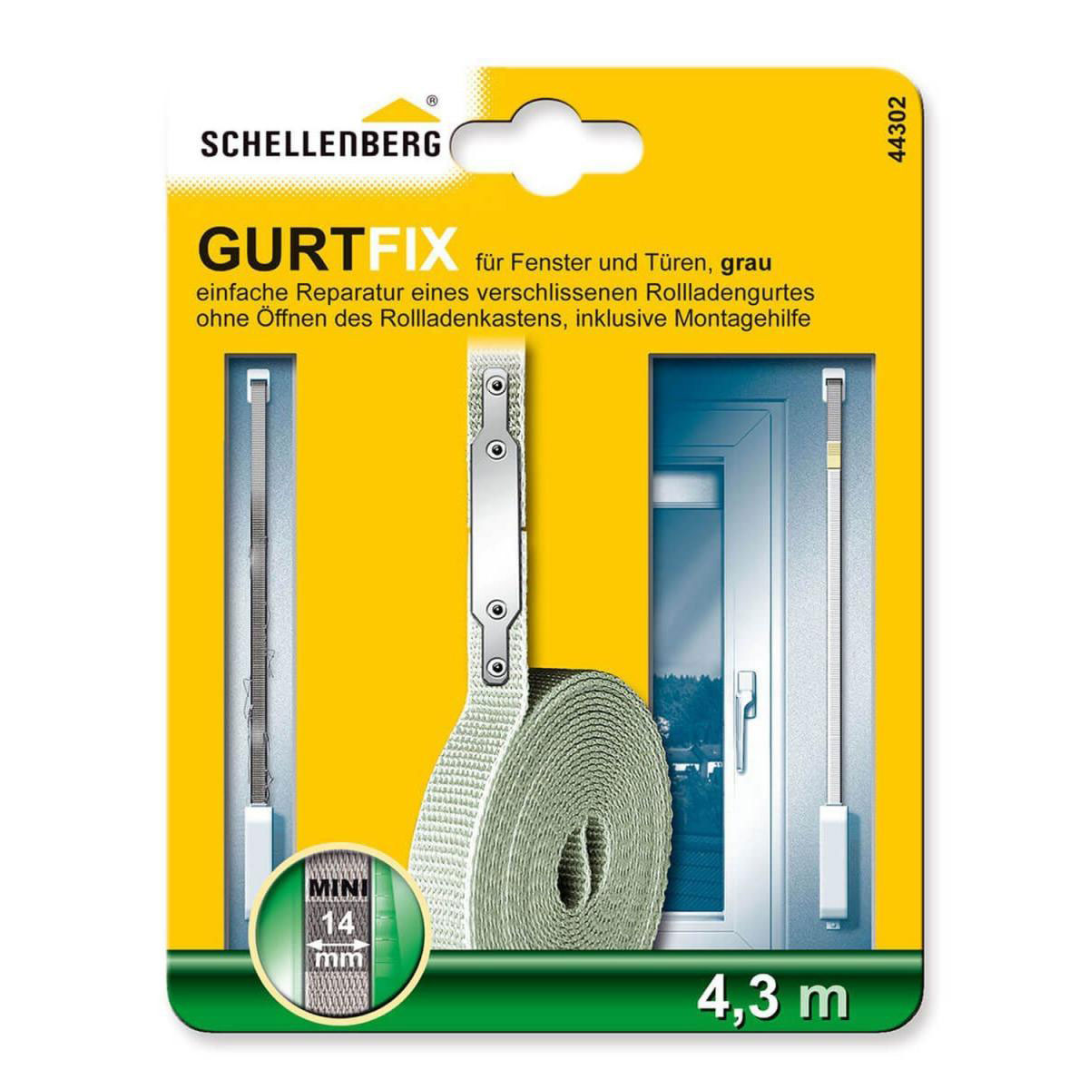 Schellenberg Gurt-Reparatur-Set Mini 4,3m Gurt-Fix für 14 mm Gurtband grau Bild 2