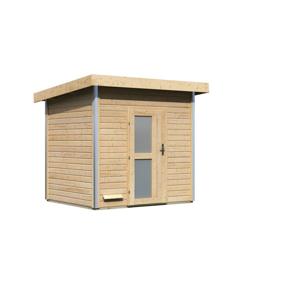 Karibu Saunahaus Norge 38 mm ohne Ofen Milchglastür Bild 1