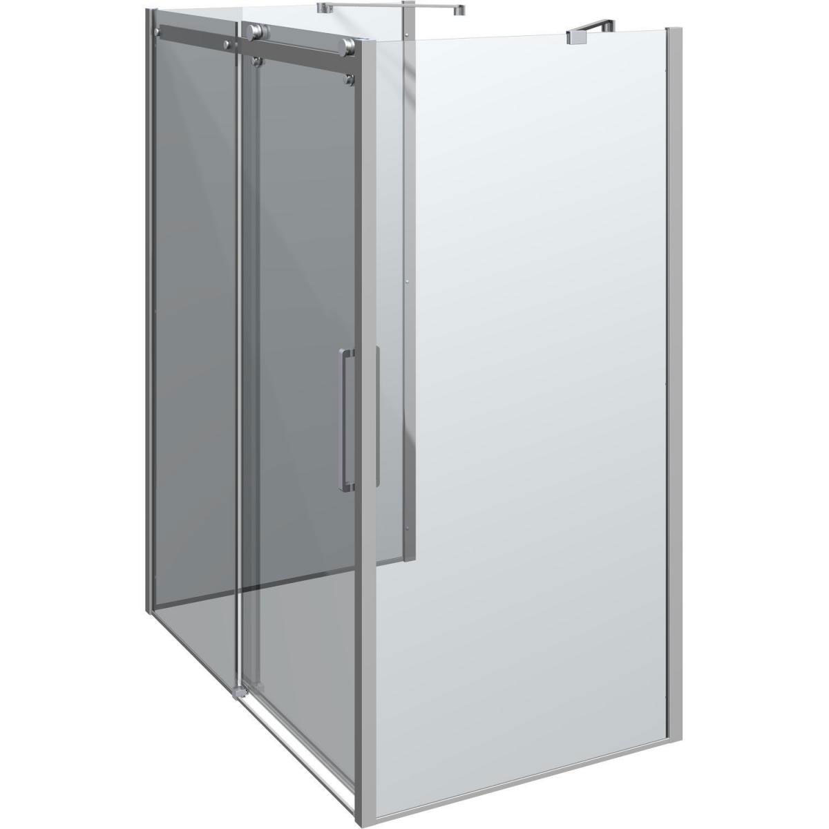 Scanbad Schiebetür mit 2 Panel Deluxe 160 x 100 cm Chrom/Klar