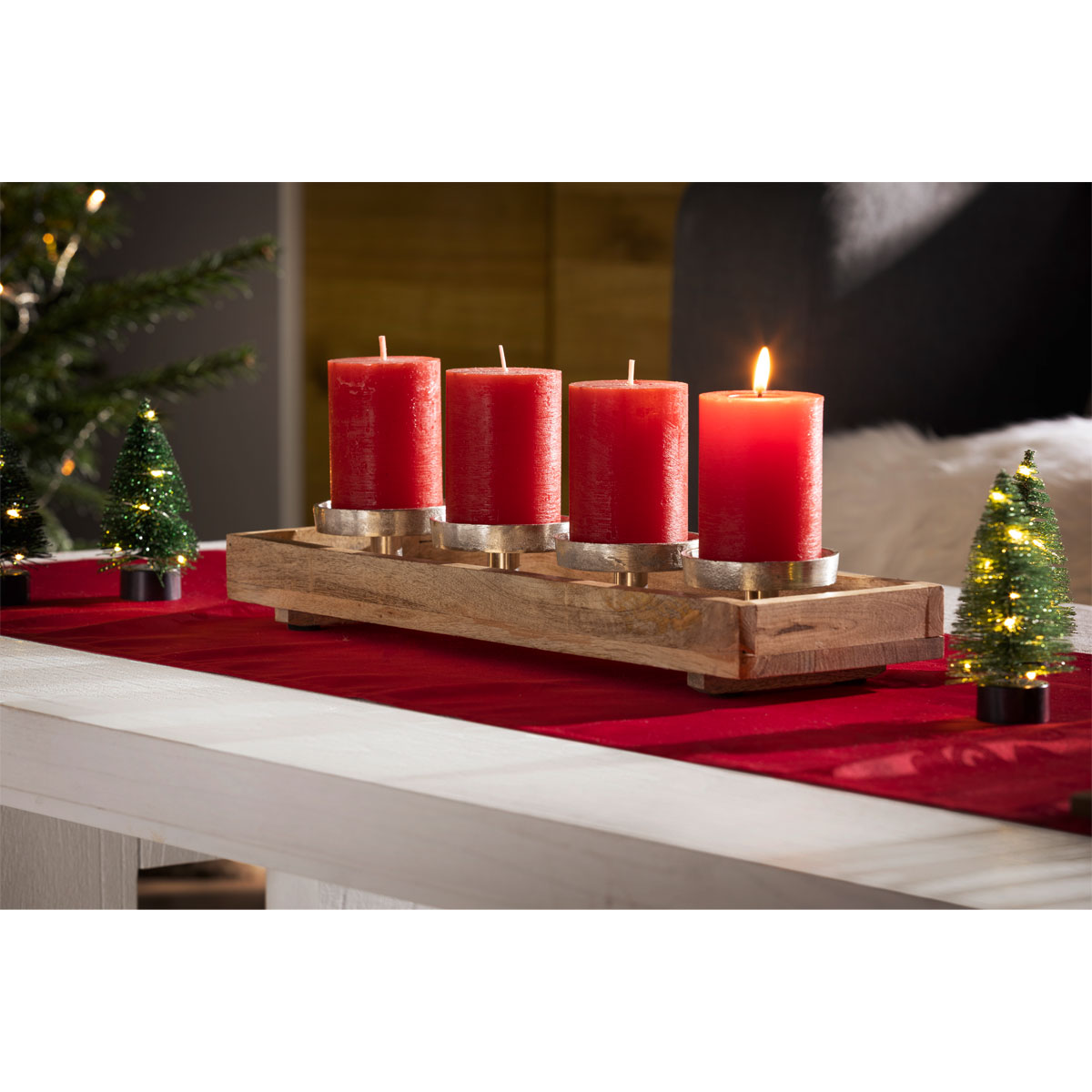 Kerzenhalter 47 x 8 x 15 cm vernickelt Bild 5