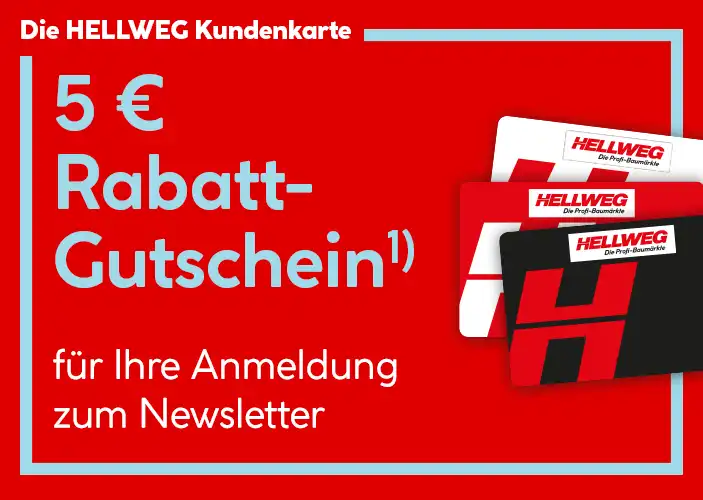 Hellweg "5€ Rabatt-Gutschein" Banner