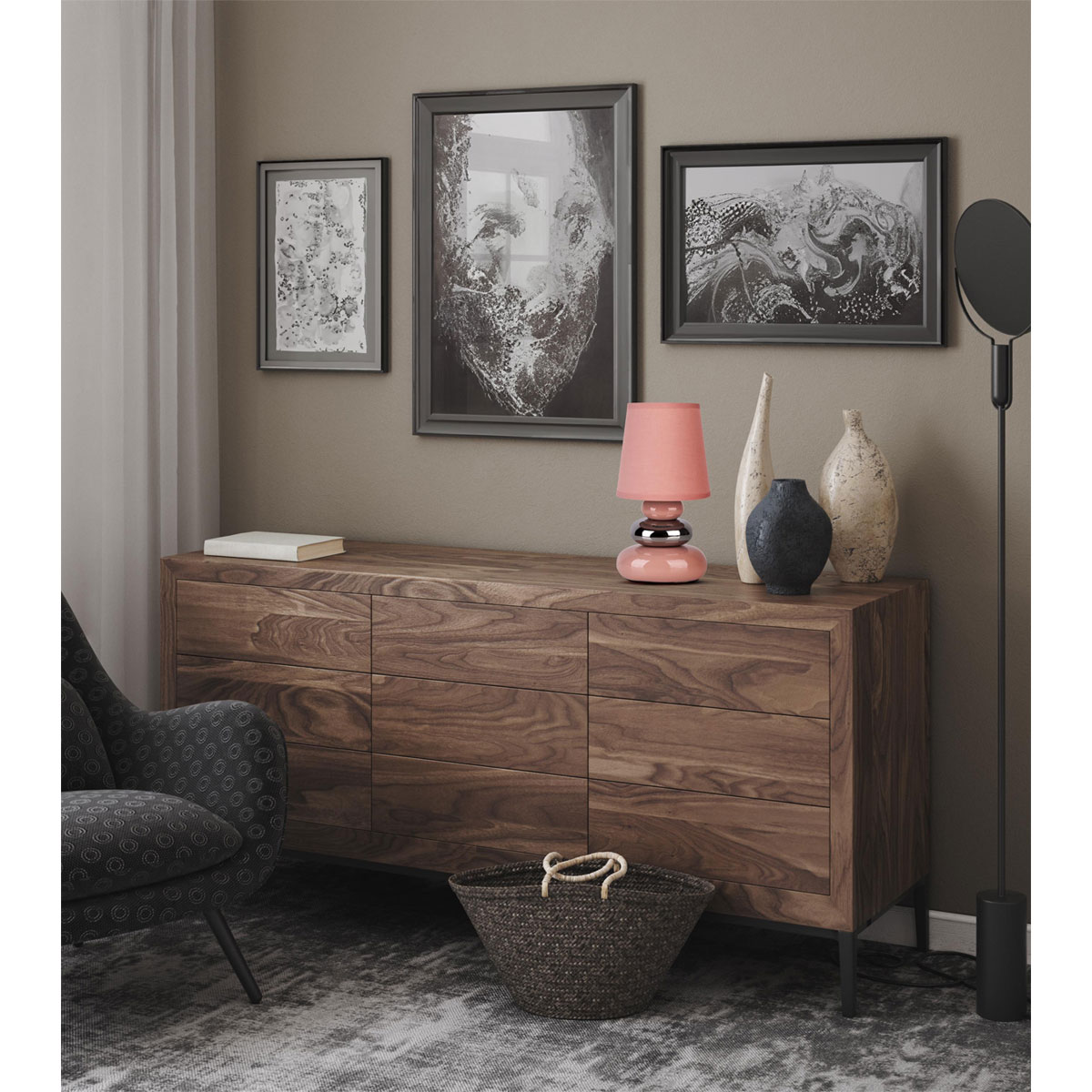 näve  Tischleuchte Stoney rosa Keramik Bild 11