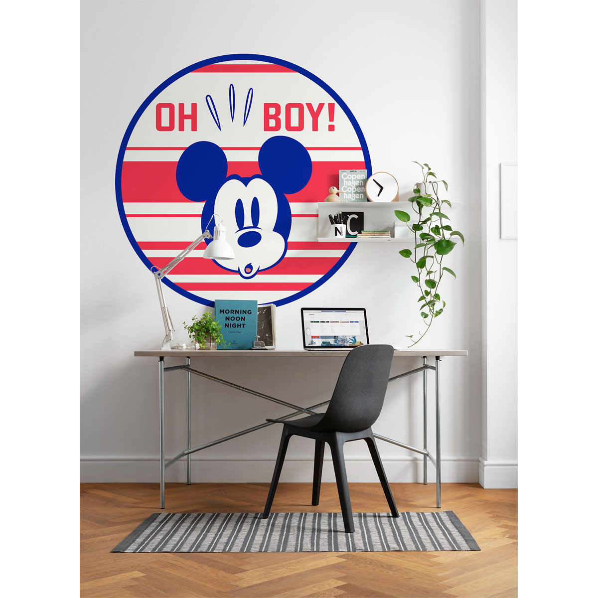 Komar  Selbstklebende Vlies Fototapete rund Mickey Oh Boy Durchmesser 125 cm