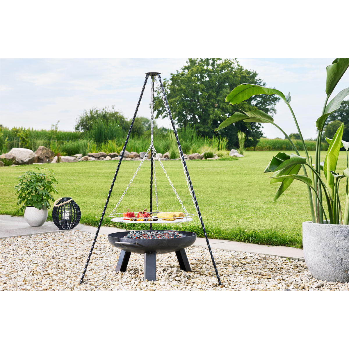 Rothmann Dreibein fuer Feuerschalen Dm.60cm massives Stahlgestell Grillfl. 58cm Bild 2