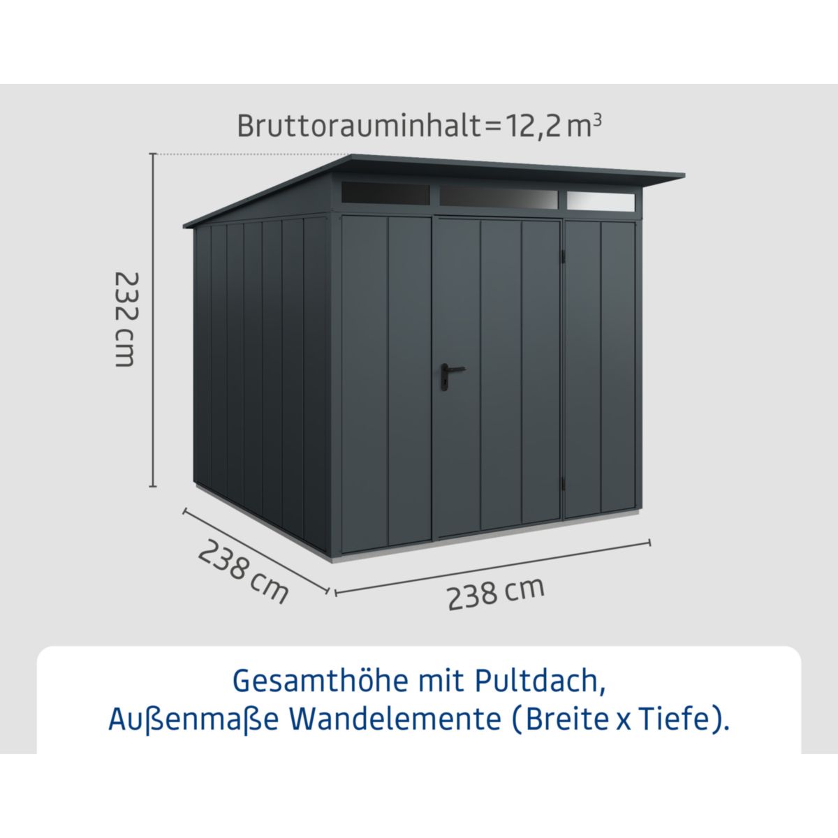 EcoStar  Gerätehaus Elegant-PTyp 2RAL7016 1 flg Bild 3