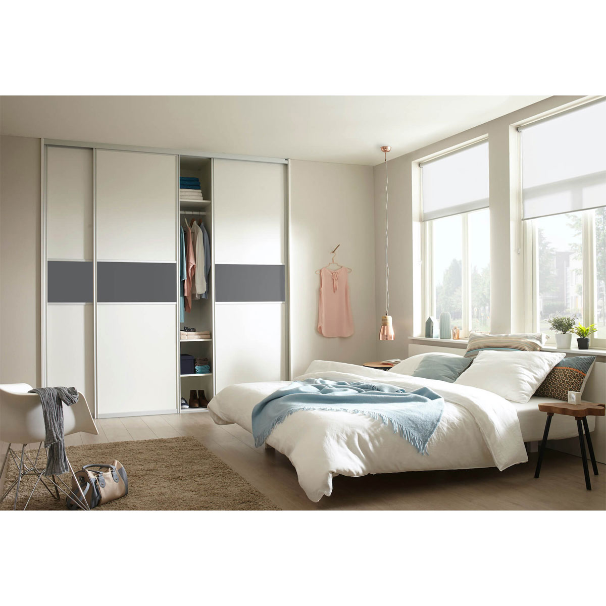 Hibitaro  Studio-Schiebetür mit Aluminiumrahmen auf Maß als Schrank- / Nischentür Bild 2