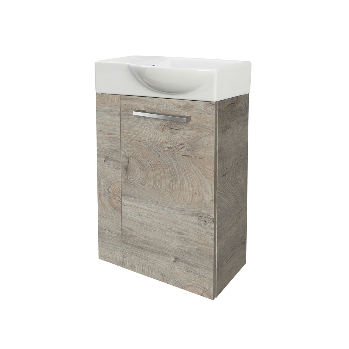 Fackelmann  Gäste-WC Waschtischunterschrank rechts SBC 440 x 600 x 243 mm NatureOak Bild 3