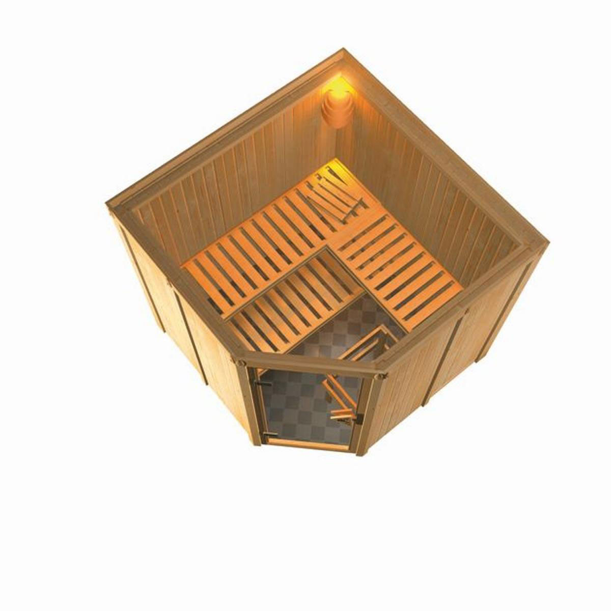 Karibu Systemsauna Jarin 68 mm 9 kW Ofen integr Strg ohne Dachkranz Bild 3