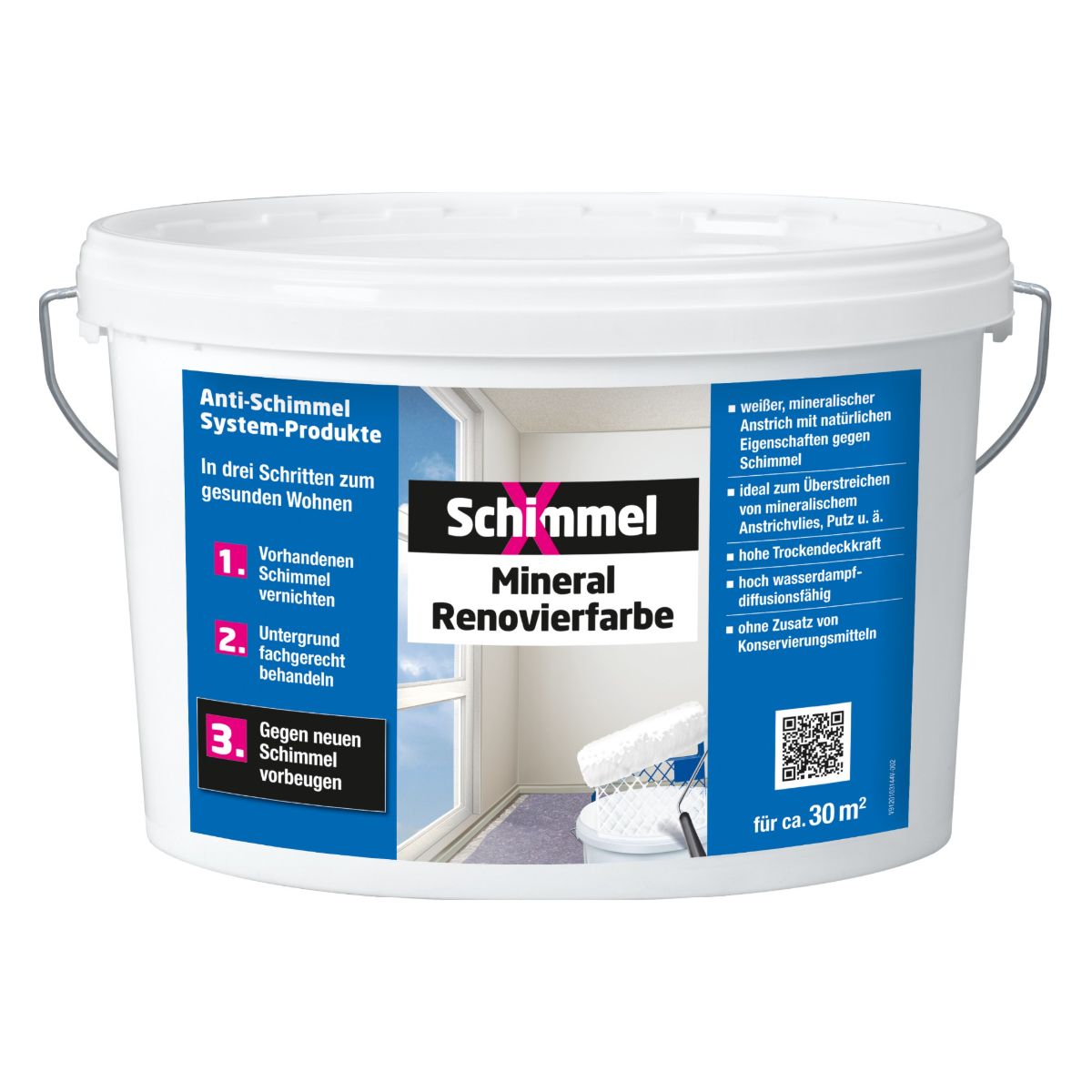 SchimmelX Renovierfarbe Wandfarbe weiß 5l