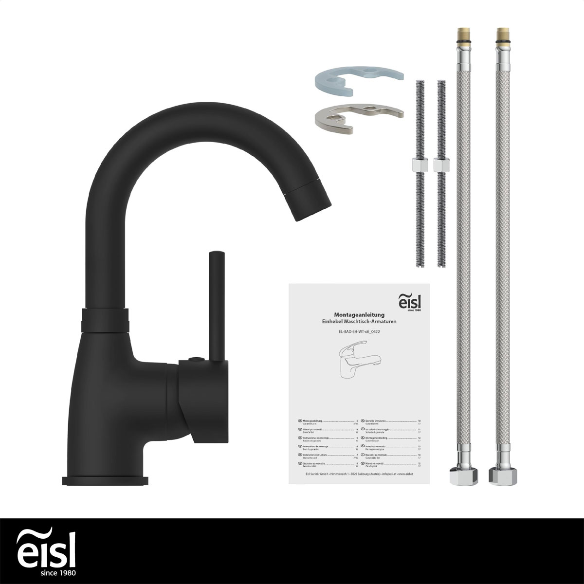 Eisl  Waschtischarmatur „Futura“ schwarz mit Cold-Start-Funktion Bild 2
