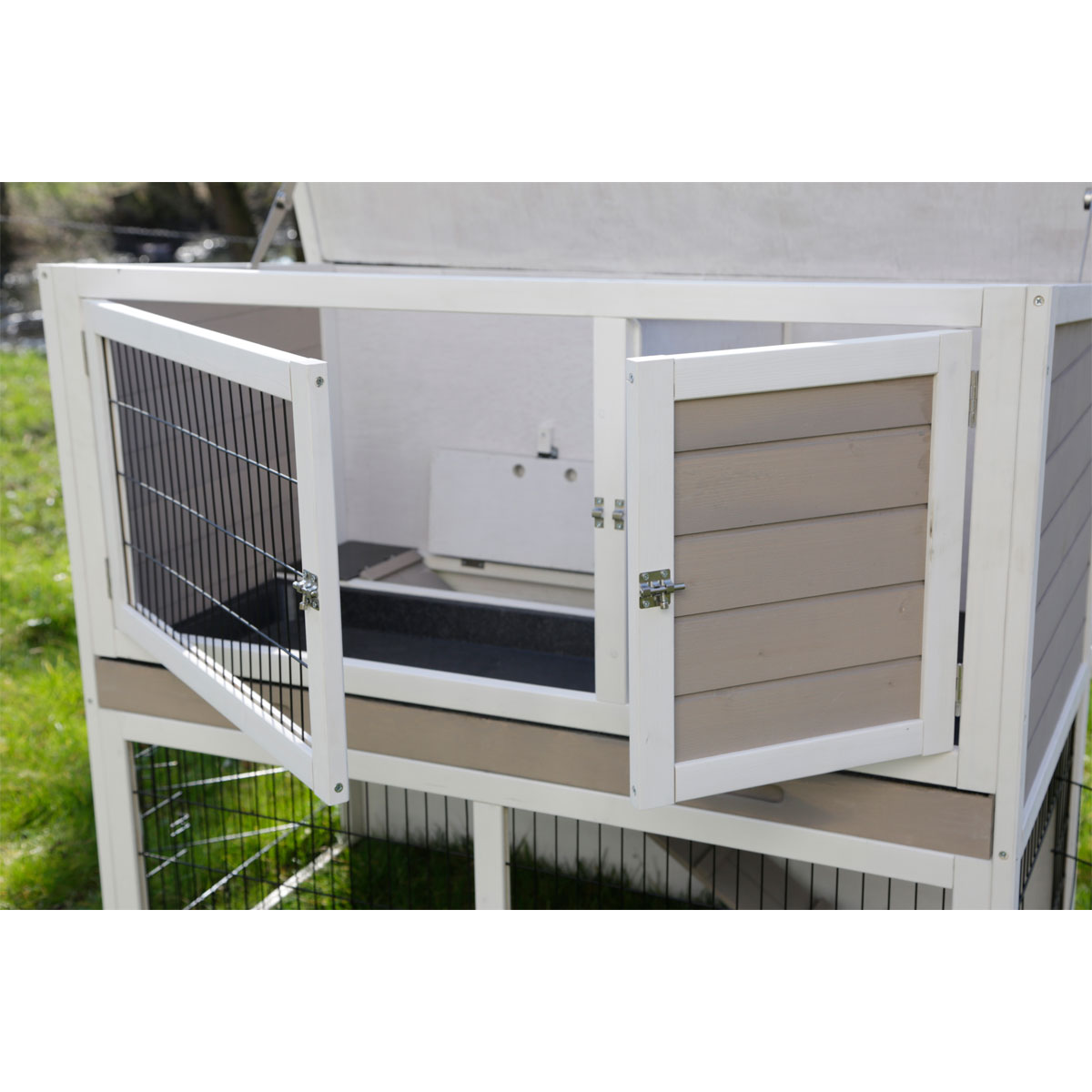 Kleintierstall Lucky 115 x 100 x 65 cm weiß-braun Bild 6