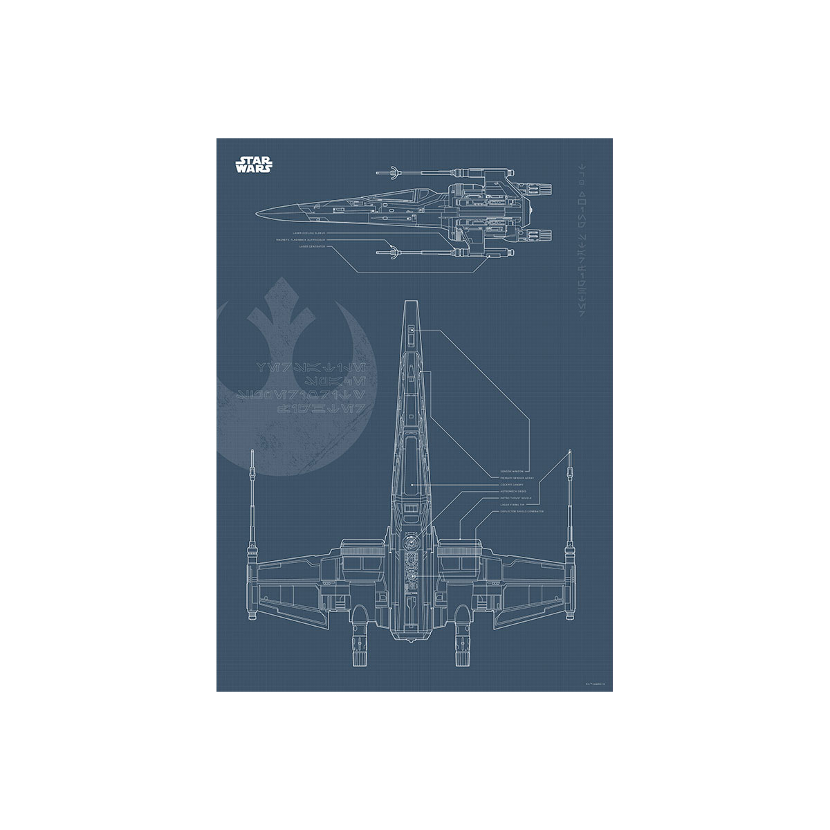 Komar  Wandbild Star Wars Blueprint X-Wing 50x70 cm Bild 2