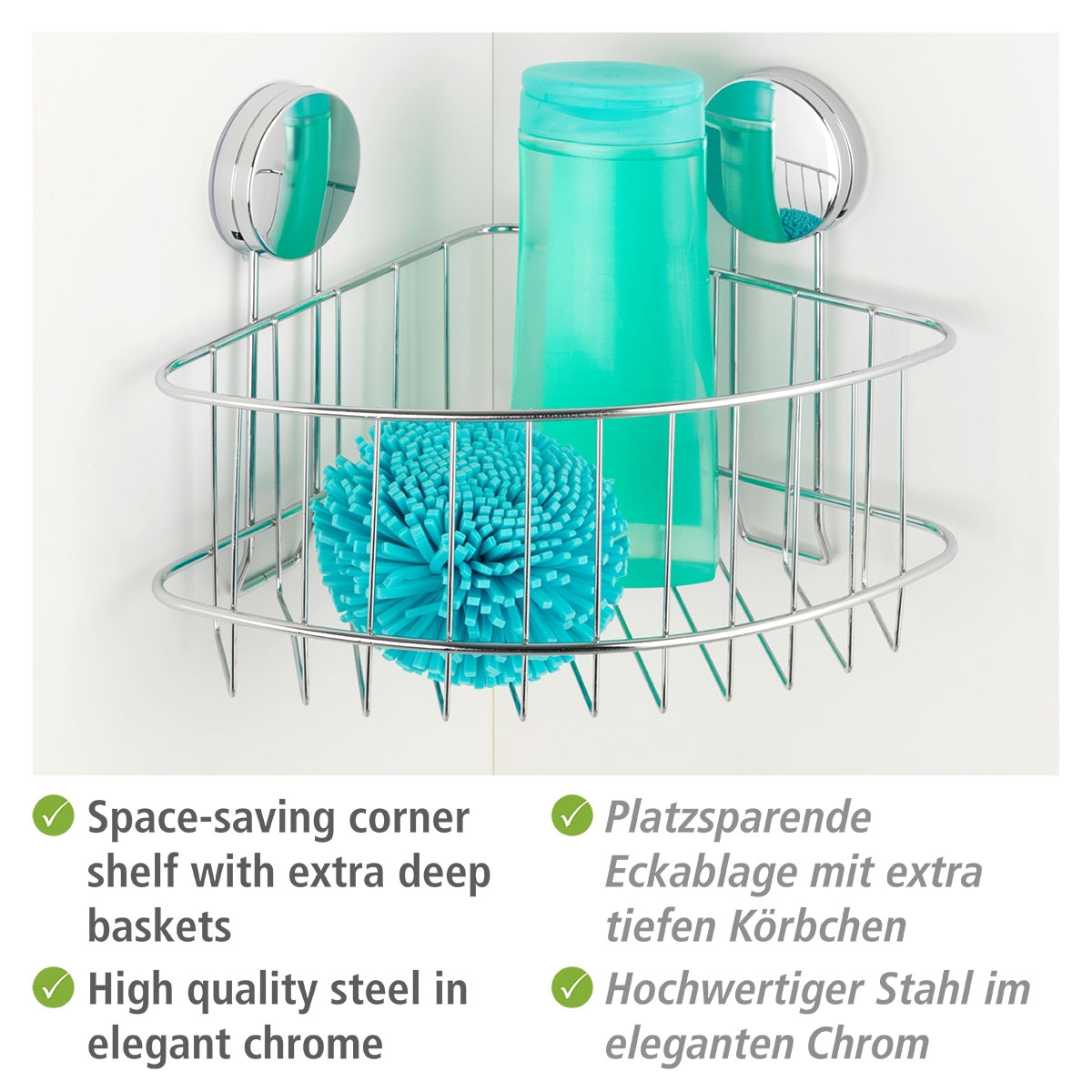 Wenko Eckablage Osimo Befestigen ohne bohren Static-Loc Bild 3