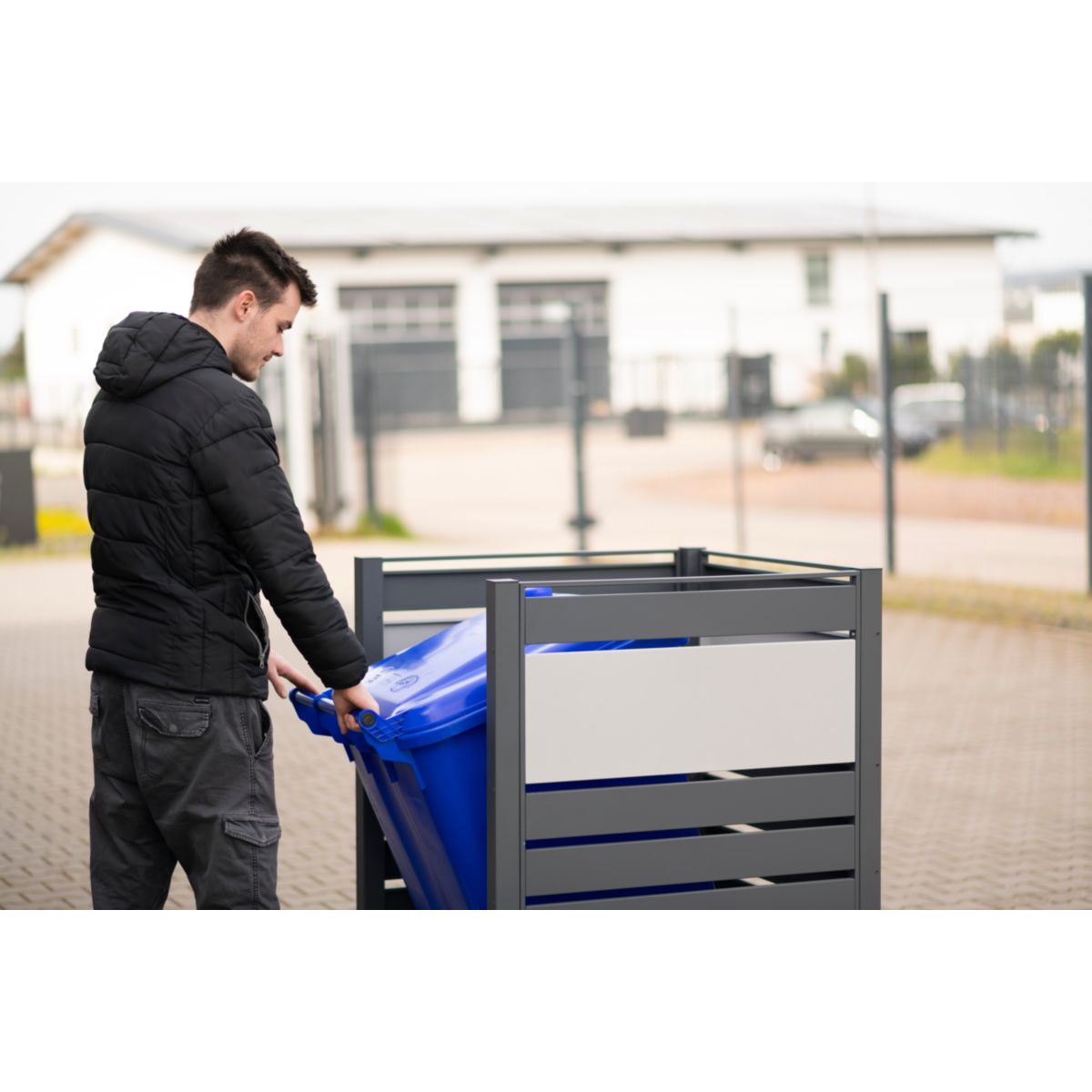 Westmann Mülltonnenverkleidung Planum 1x 240 L 1er Box 90x90x120 cm Bild 5