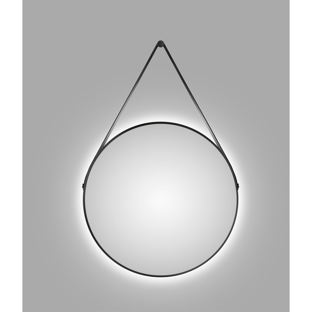 DSK  Design LED Lichtspiegel Silver Barbier Black Dm 80 cm