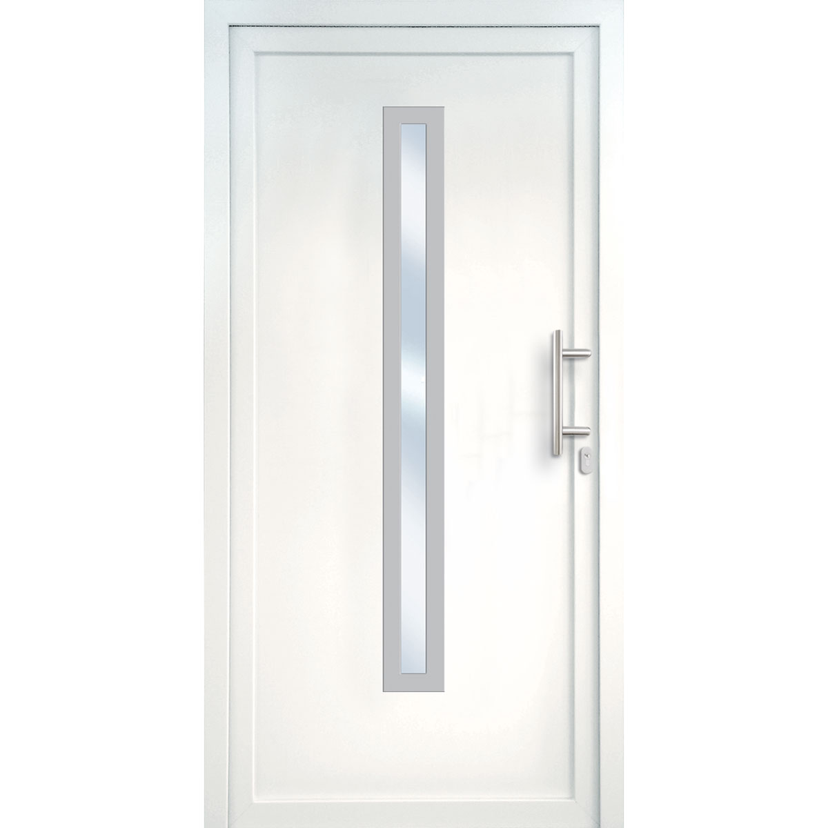 Kunststoff-Haustür Signum PVC Mod 70 weiß 100 x 210 cm rechts Bild 1