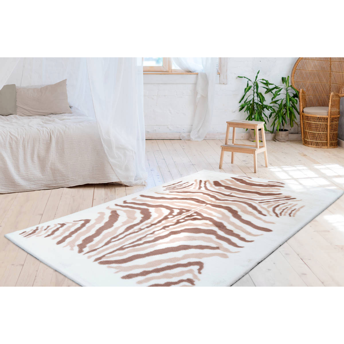 Hochflorteppich Rabbit Animal 400 elfenbein/taupe/weiß Bild 2