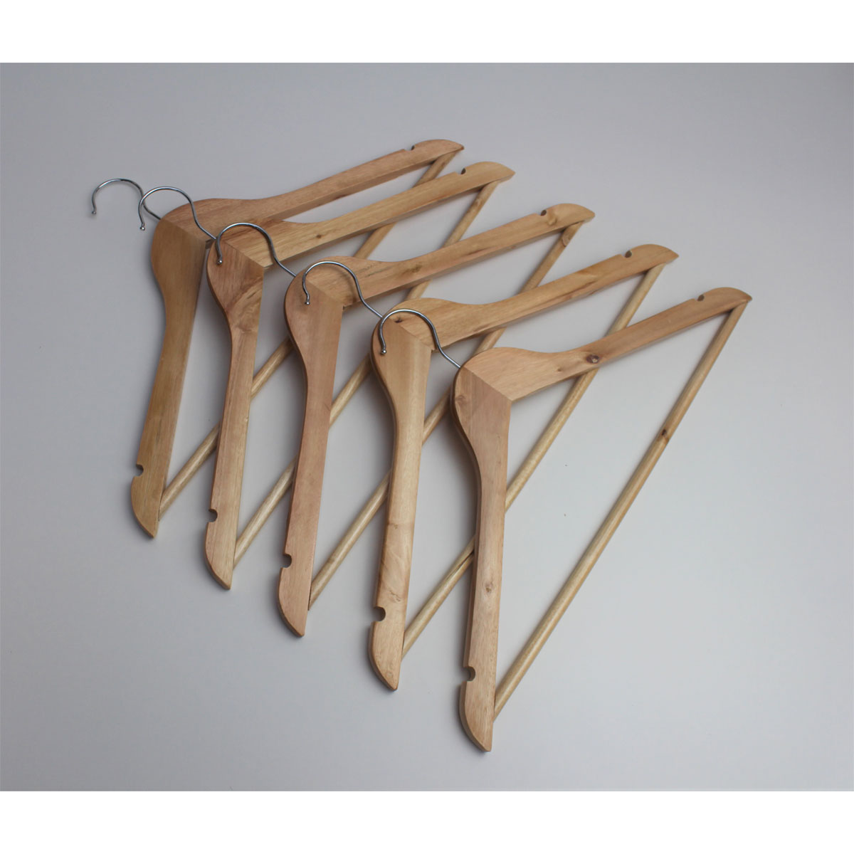 Peggy-Perfect Holzkleiderbügel mit Steg 5er Pack Bild 3
