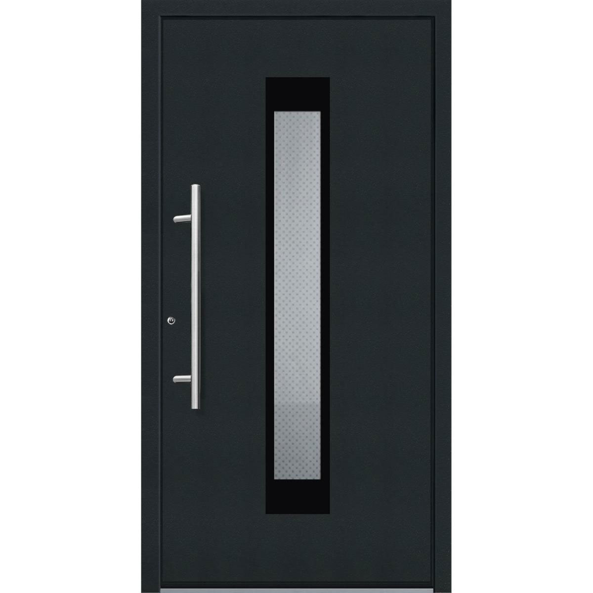 Aluminium Sicherheits-Haustür Salerno Superior 60 mm anthrazit 100 x 210 cm Anschlag links inkl Griffset