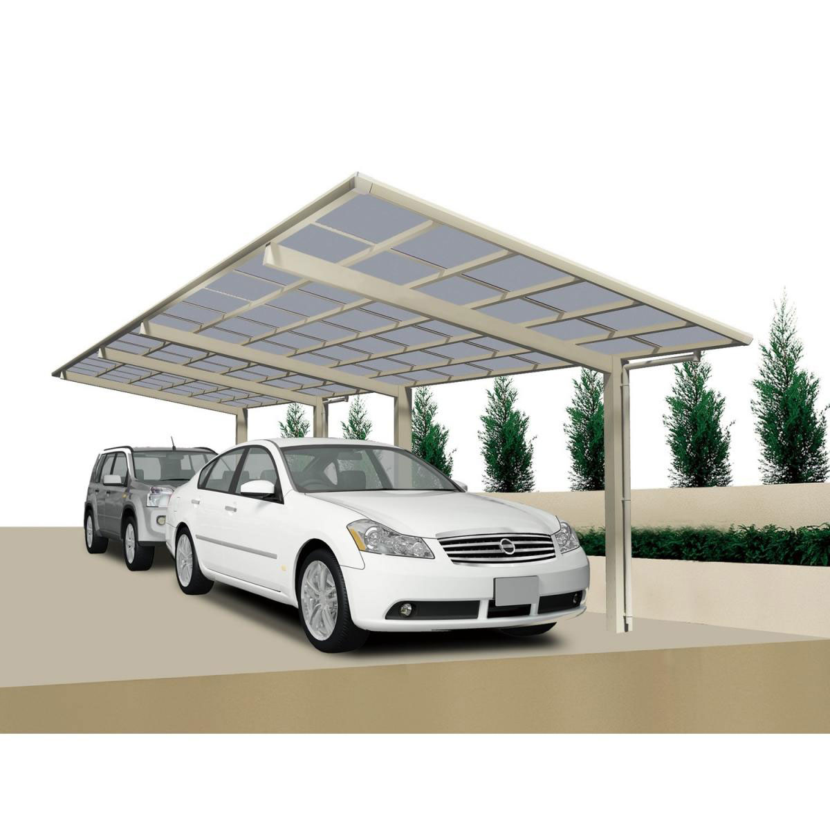 Ximax Carport Alu Linea 110 Tandem Edelstahl-Look