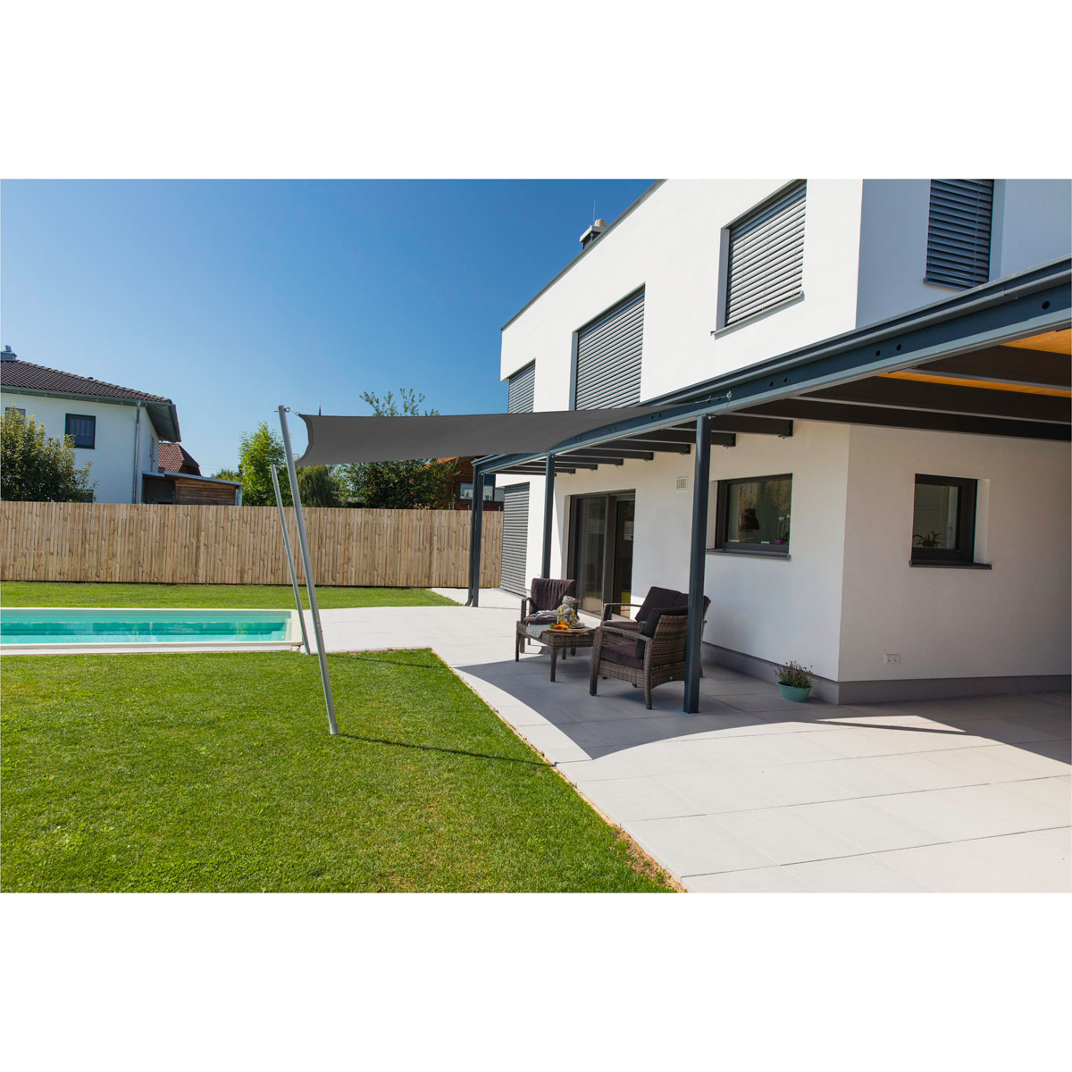 Viereck-Segel Cannes 5 x 5 m anthrazit Bild 3