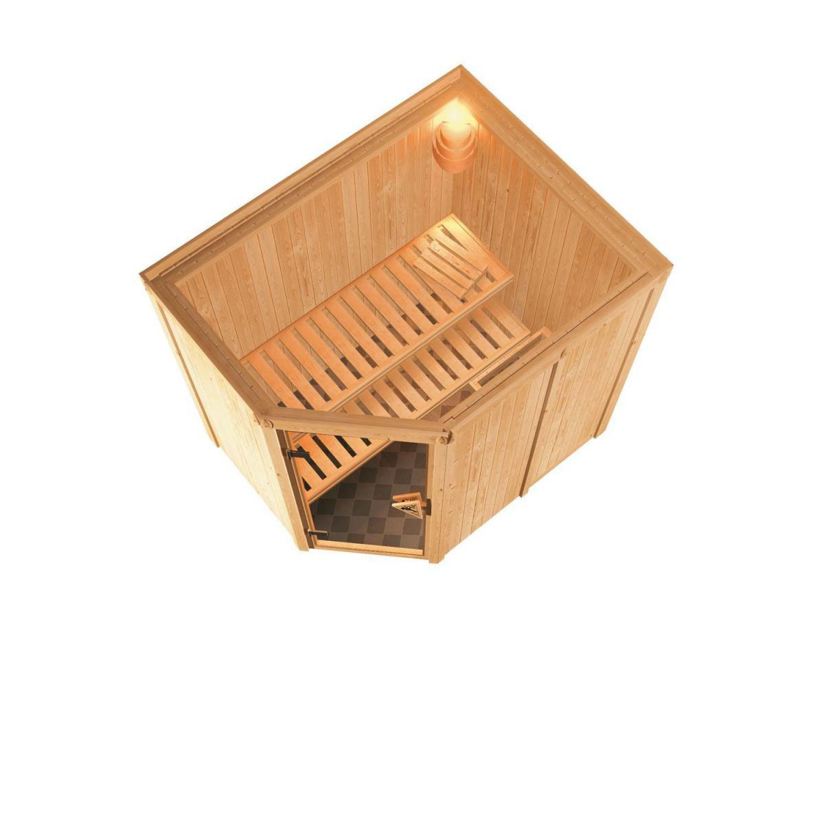 Karibu Systemsauna Saja 68 mm 3,6 kW Ofen externe Strg modern ohne Kranz Bild 3