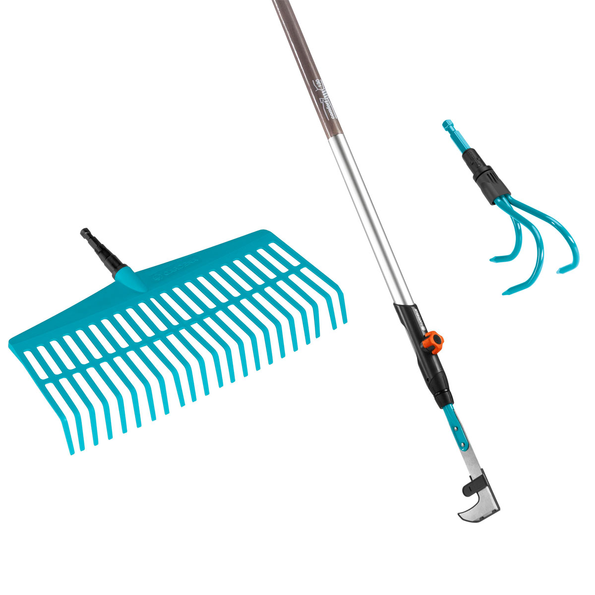 Gardena  Combisystem-Set mit Rechenbesen und Grubber 3-teilig Bild 1